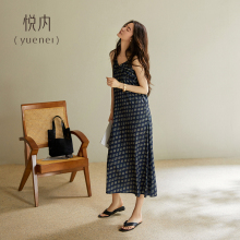 悦内带胸垫睡裙女款夏季夏天冰丝绸吊带连衣裙背心大码高级感睡衣