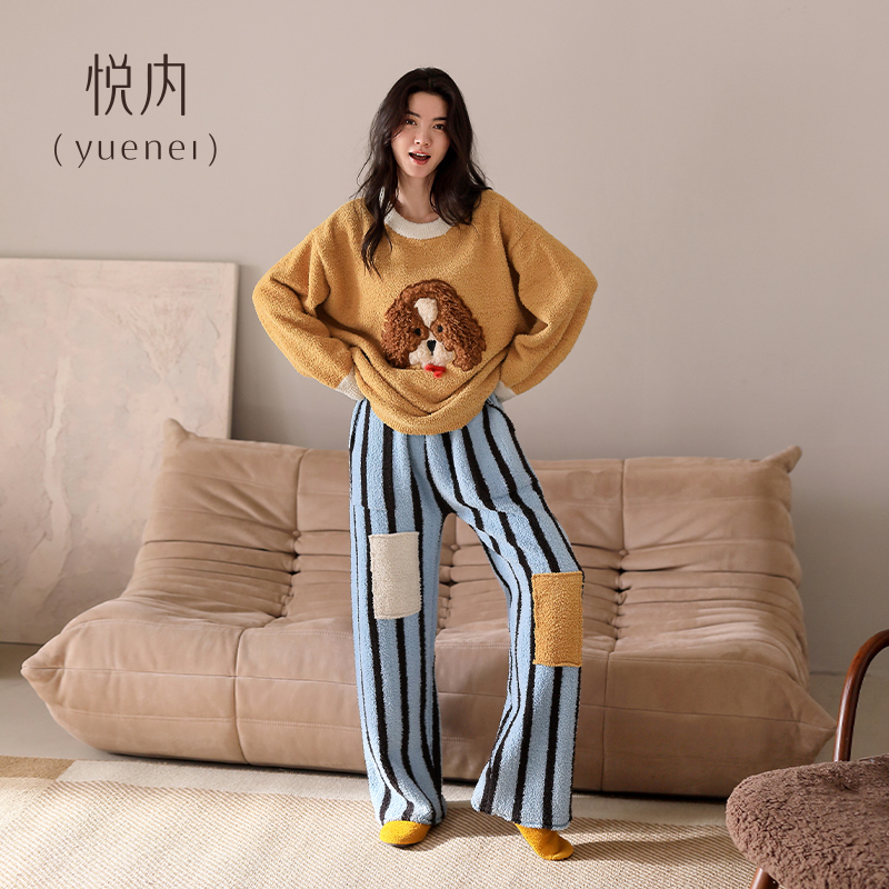 【商场同款】悦内女士半边绒睡衣