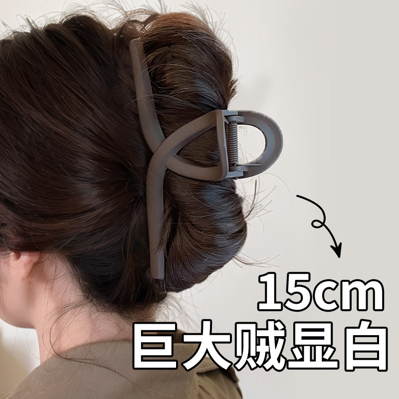 大发量抓夹女新款超大号发夹后脑勺高级感盘发鲨鱼夹夹子头饰