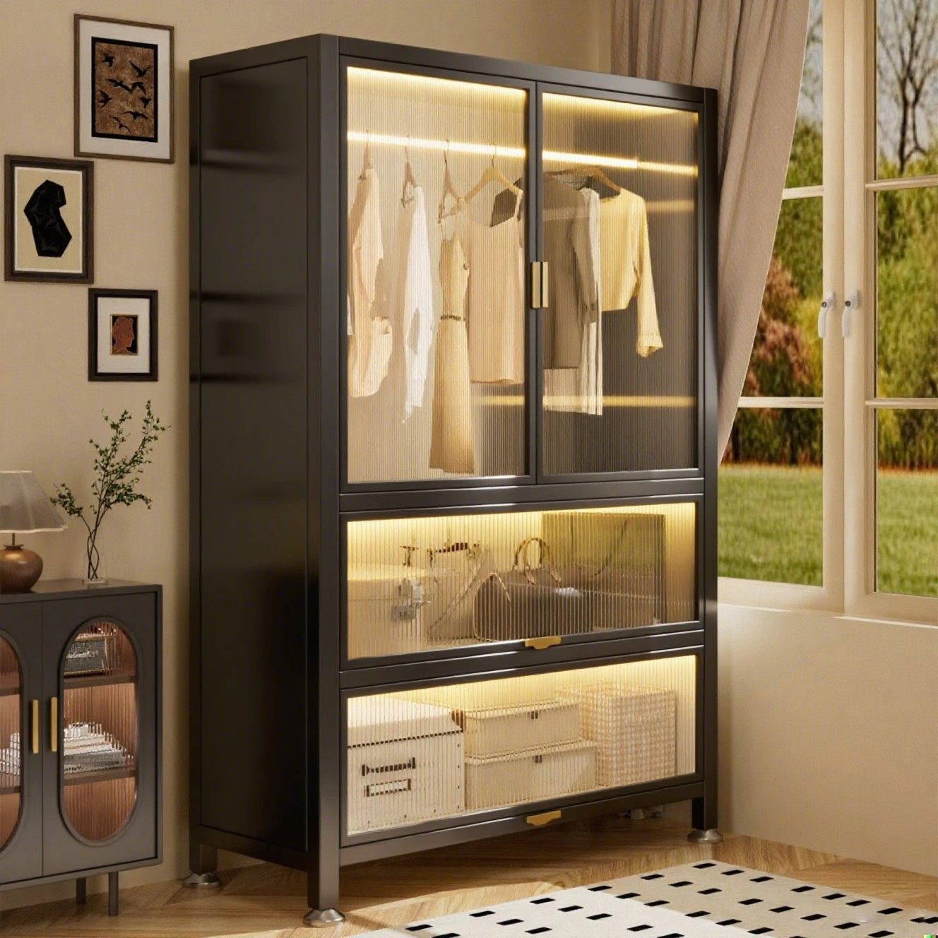 德国钢制家用阳台柜杂物收纳储物柜卧室一体衣柜多层防尘防晒柜子,住宅家具,阳台柜,淘宝优惠券,粉丝福利购,淘宝优惠卷