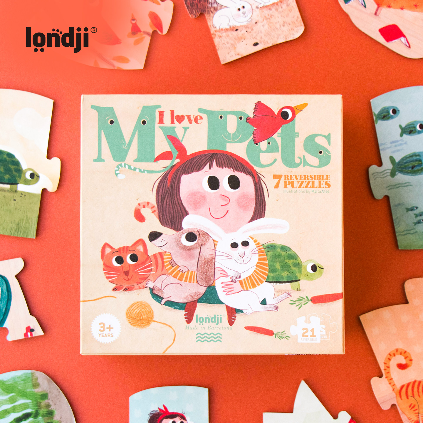 londji儿童一阶拼图我爱我的宠物益智玩具2-3男女幼宝节生日礼物,玩具/童车/益智/积木/模型,拼图/拼板,淘宝优惠券,粉丝福利购,淘宝优惠卷