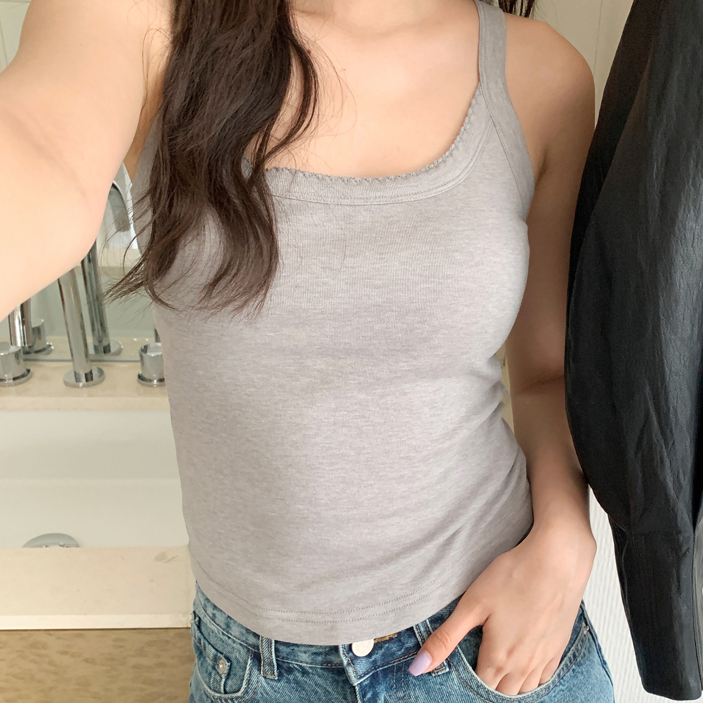 保暖背心女带胸垫文胸一体杯微磨毛秋冬内搭吊带显瘦外穿打底上衣