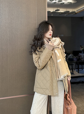 Sorrytin 砖柜品质 秒市面货 禾家菱格羊毛混纺鹅绒羽绒服外套