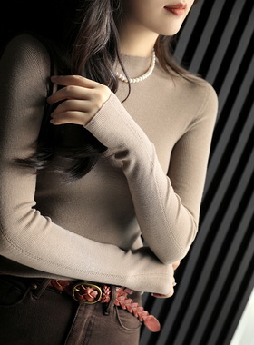 Sorrytin 穿上就脱不下来 全羊毛无缝一体半高领修身内搭打底衫