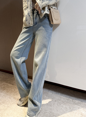 Sorrytin  特别好穿 满眼的清爽感 时髦休闲加厚直筒阔腿牛仔裤