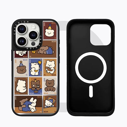 磁吸MagSafe美拉德棕格子小熊适用iphone18pro手机壳18promax苹果17镜面16plus日韩15卡通Air可爱14pro情侣ma