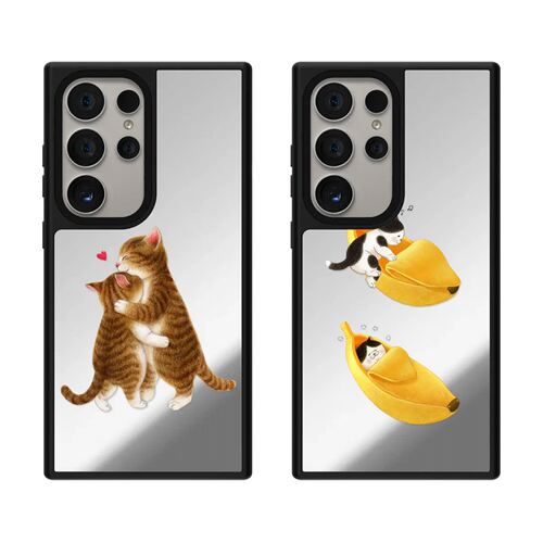 Nyangsongi可爱猫咪三星S26Ultra手机壳磁吸Magsafe适用SamsungS23u镜面S25Ultra防摔s24+/s25plus保护套男女