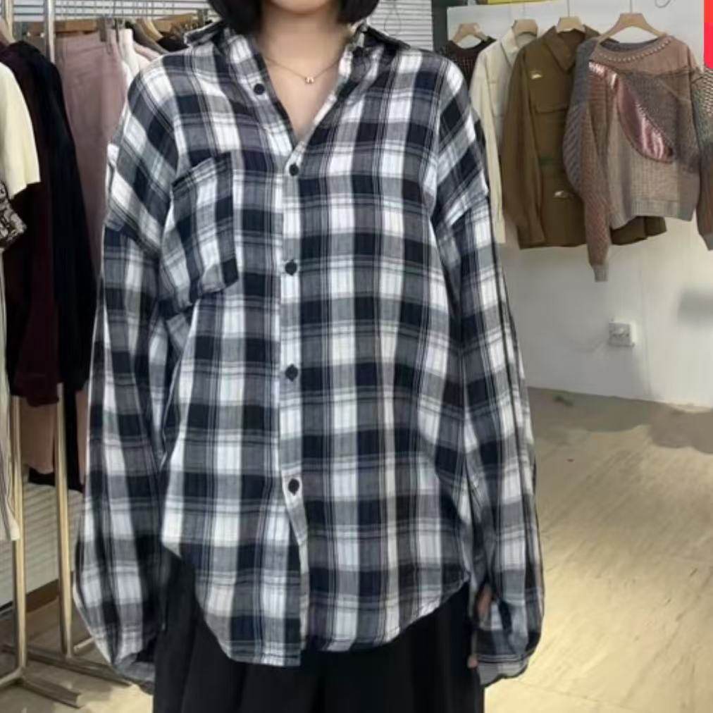 【妍妍粉丝专享】2025早秋新款格子衬衣ONSC165575183
