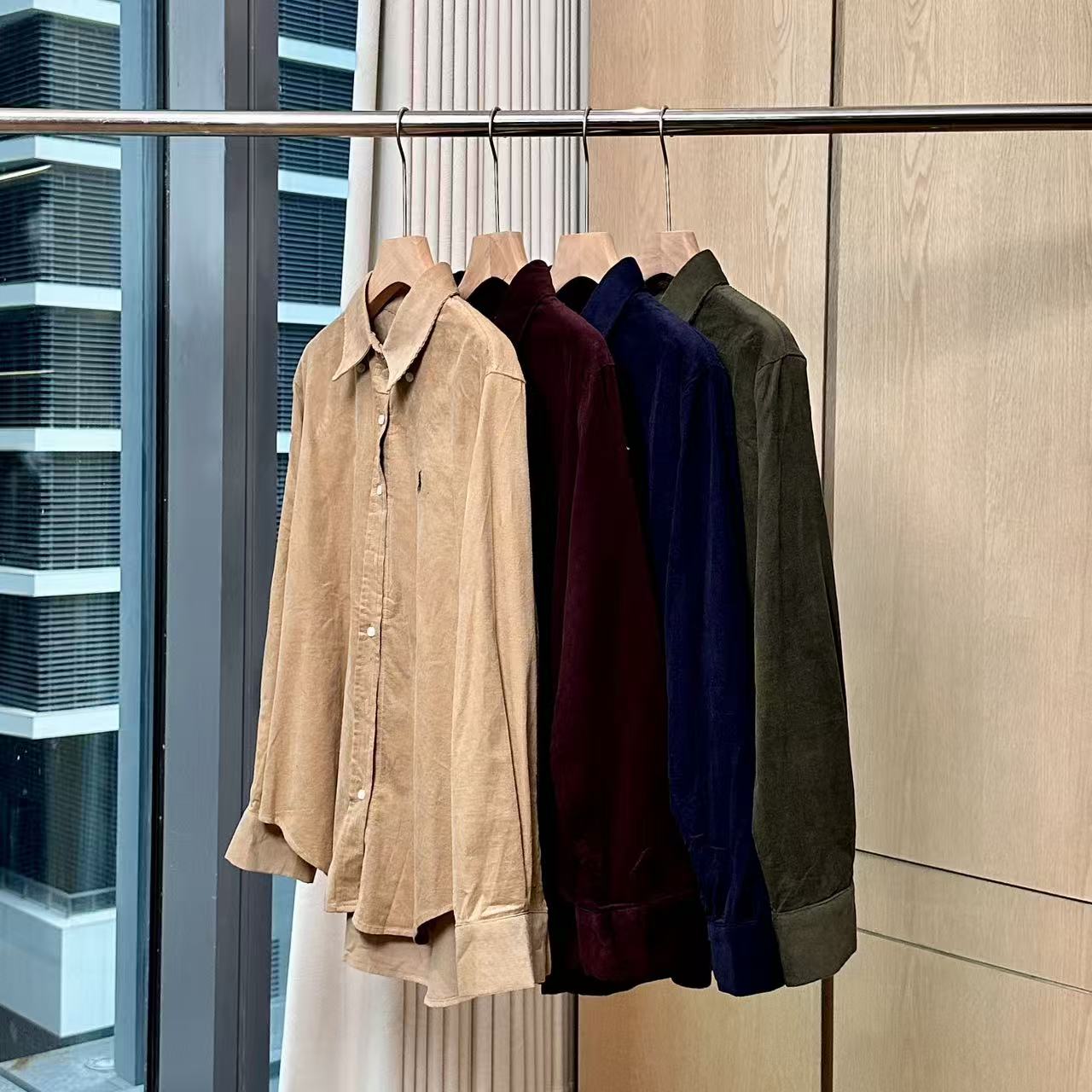 【妍妍粉丝专享】复古棉翻领衬衫女长袖ONWC995105626