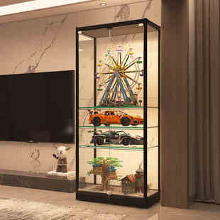 手办乐高展示柜玩具模型收纳防尘玻璃柜子透明摆柜泡泡玛特展示架