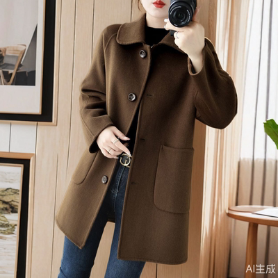 春秋冬新款轻奢双面毛绒大衣女