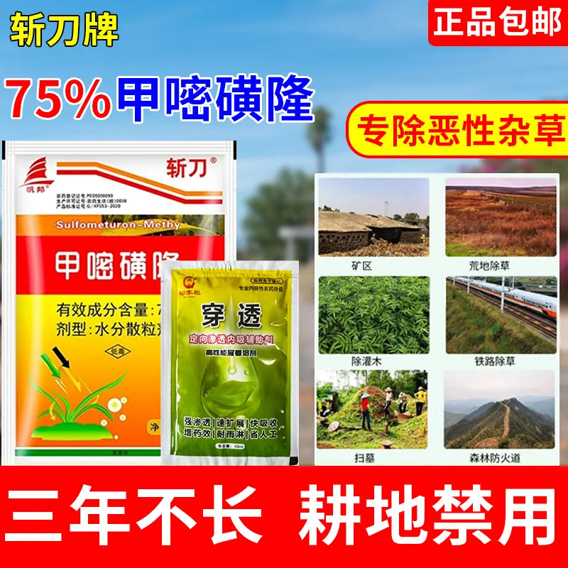 75%甲嘧磺隆斩刀除草剂正品农药除草烂根剂公路荒地墓地厂家批发