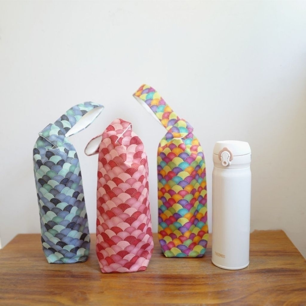 原创手作日式上班族保温杯水杯便携袋子杯套水壶袋通用手提袋