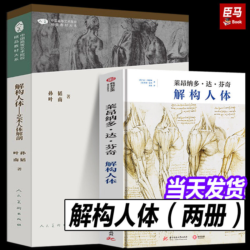 解构人体 艺术人体解剖+莱昂纳多·达·芬奇 解构人体 高清93幅手绘原版人体解剖学手稿学素描骨骼肌肉透视解读