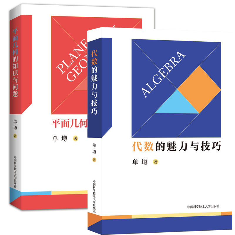 全2册代数的魅力与技巧+平面几何的知识与问题中科大初中数学单墫著初一二三解题规律方法与技巧代数789年级2021中考同步训练题库