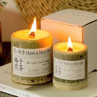 竹你平安 香薰蜡烛礼盒大豆蜡竹子香氛生日礼物家用助眠竹筒蜡