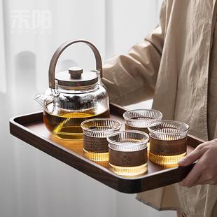 玻璃煮茶壶泡茶具套装 禾阳 家用烧水泡茶壶专用小型电陶炉煮茶器