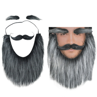舞会胡子眉毛男女搞笑假络腮胡表演胡子黑胡子走秀COS装扮胡子