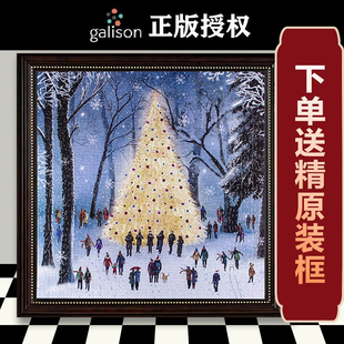 Galison正版冬日颂歌拼图拼装圣诞节家庭摆件玩具女生礼物高颜值8