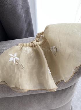 网红加号发汉圈高风级感大刺绣麻纱双层国潮古典装服头饰个性PJN