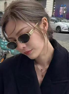 S琳太阳镜Lis同款墨镜女高级感凯旋门系列CL40235复古椭圆金框
