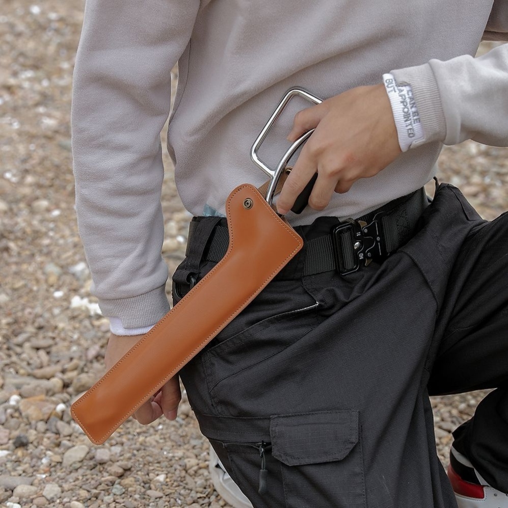 户外露营野炊鸭嘴火钳子保护套钳夹套碳夹子皮革套便携烧烤架子套