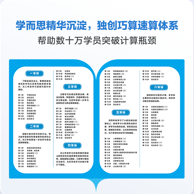 学而思秘籍小学数学计算专项突破练习册配套视频讲解一到六年级  更好的思维培养  独创巧算速算体系  多种巧算方法 培养数感能力怎么看?