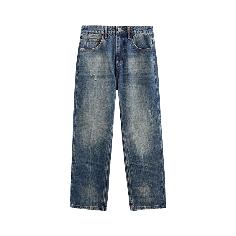 美式直筒裤JFU水纹阔腿休闲秋冬