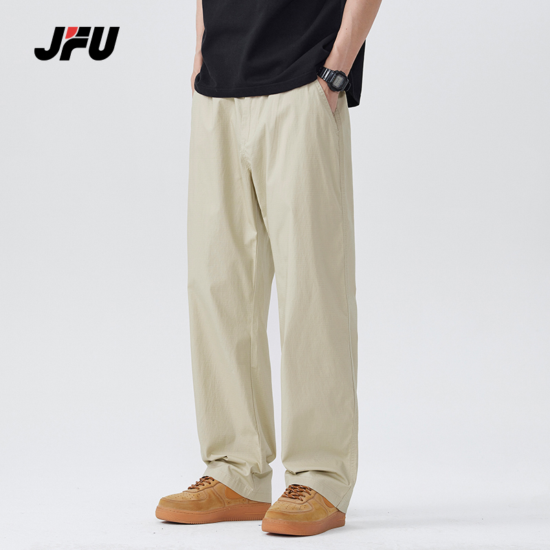 JFU春季新款美式复古直筒休闲裤