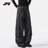 美式 新款 复古工装 多口袋设计感休闲裤 JFU潮牌 男宽松阔腿长裤 春季