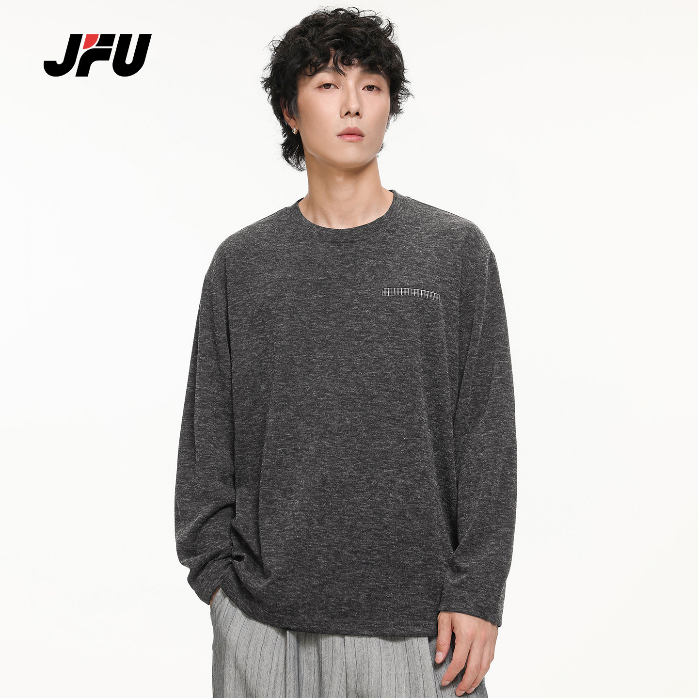 JFU潮牌美式复古宽松长袖T恤男图片