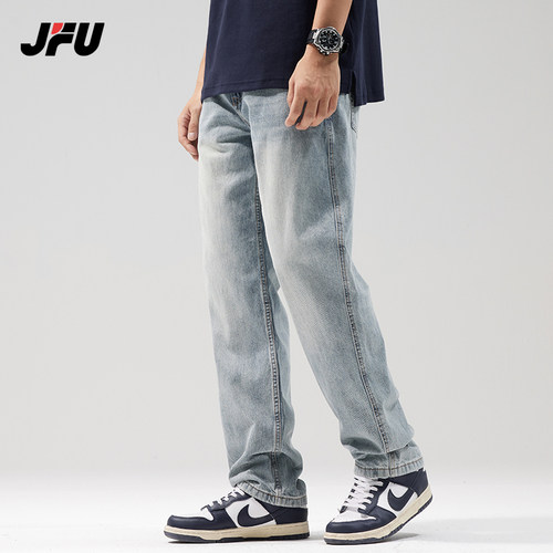 jfu长裤牛仔裤春夏季宽松直筒