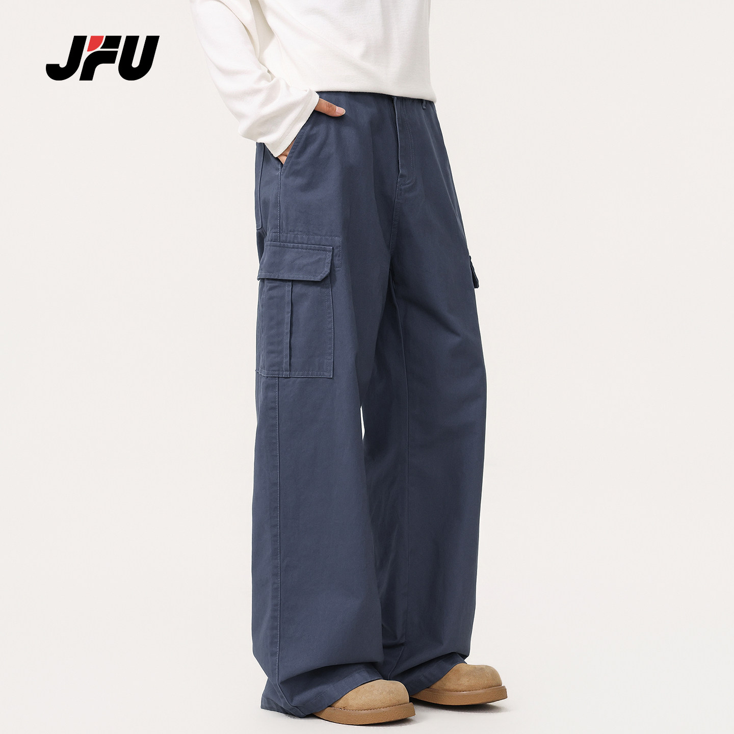 JFU潮牌复古工装多口袋休闲裤图片