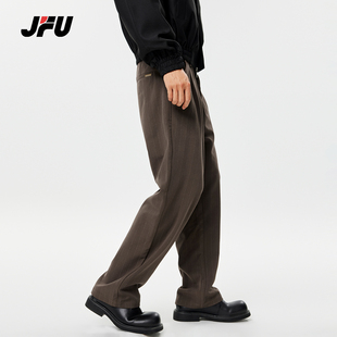 JFU2024垂感西裤男秋冬款高级感宽松条纹裤子男款潮牌直筒休闲裤