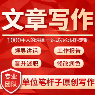 文章写作代笔服务撰写述职报告工作汇报年度总结讲话会议纪要材料