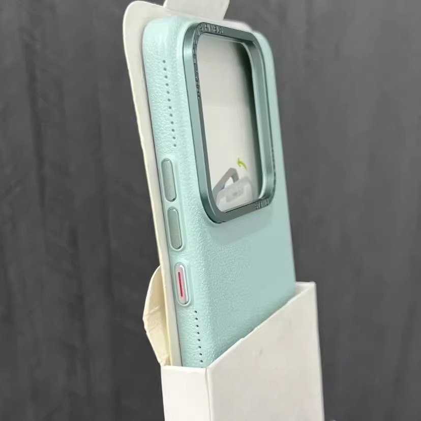 小米15Pro荔枝纹金属镜头手机壳