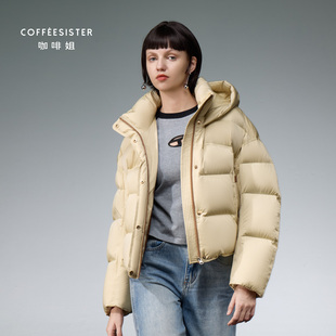 coffeesister咖啡姐撞色边拉链保暖短款O型撞色羽绒服CAJD1738