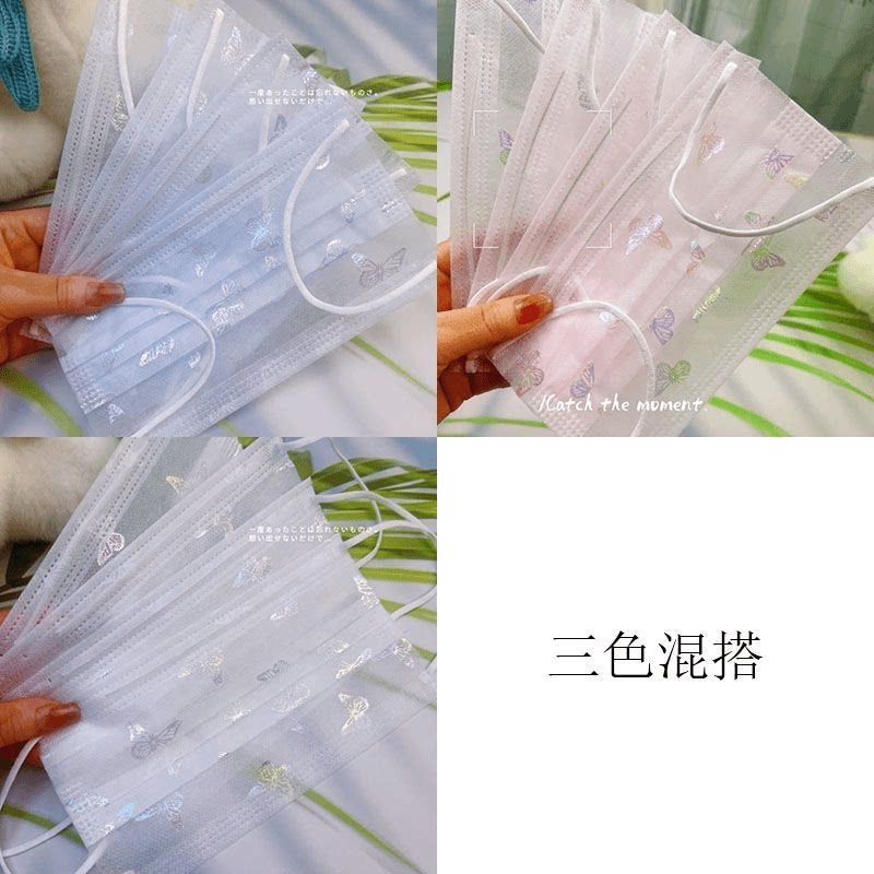 一次性口罩女高颜值两层网纱蝴蝶透气防晒少女心舒适网红爆款2026