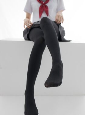 日系JK制服套装黑白厚丝袜连裤天鹅绒男女春秋冬薄款加绒性感纯欲