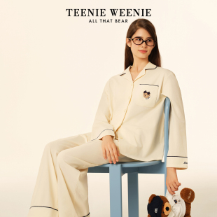 纯棉长袖 秋冬季 情侣家居服 2025新款 TeenieWeenie小熊女士睡衣女款