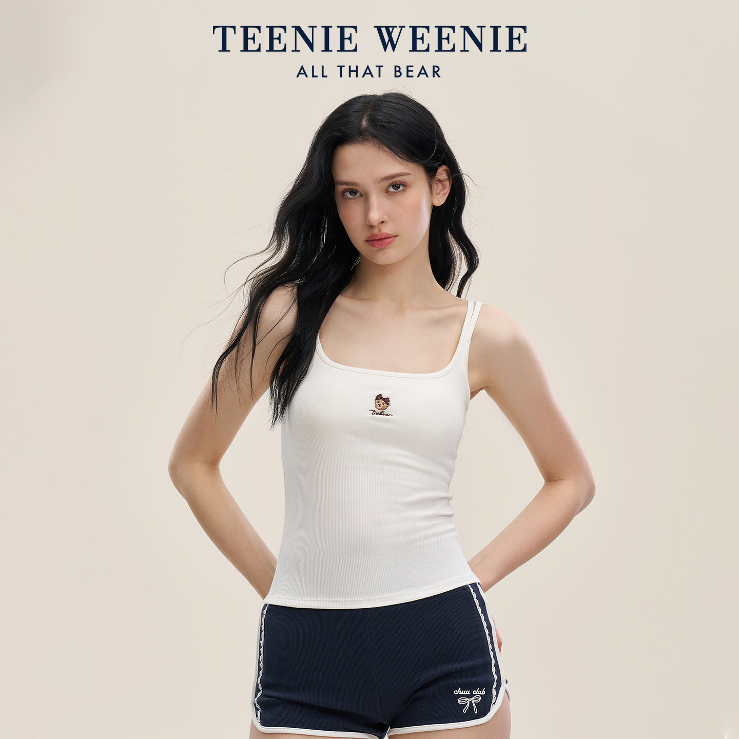 TeenieWeenie小熊刺绣修身背心图片