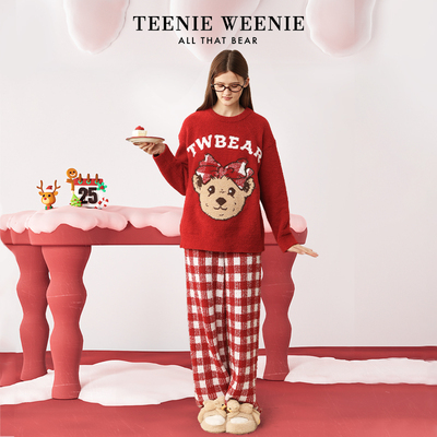 TeenieWeenie小熊半边绒红家居服