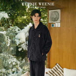 TeenieWeenie小熊冬季睡衣男加绒加厚保暖法兰绒2026新情侣家居服