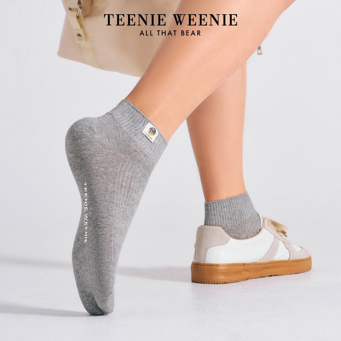 TeenieWeenie小熊男士袜子春夏季薄款防滑不掉跟透气防臭