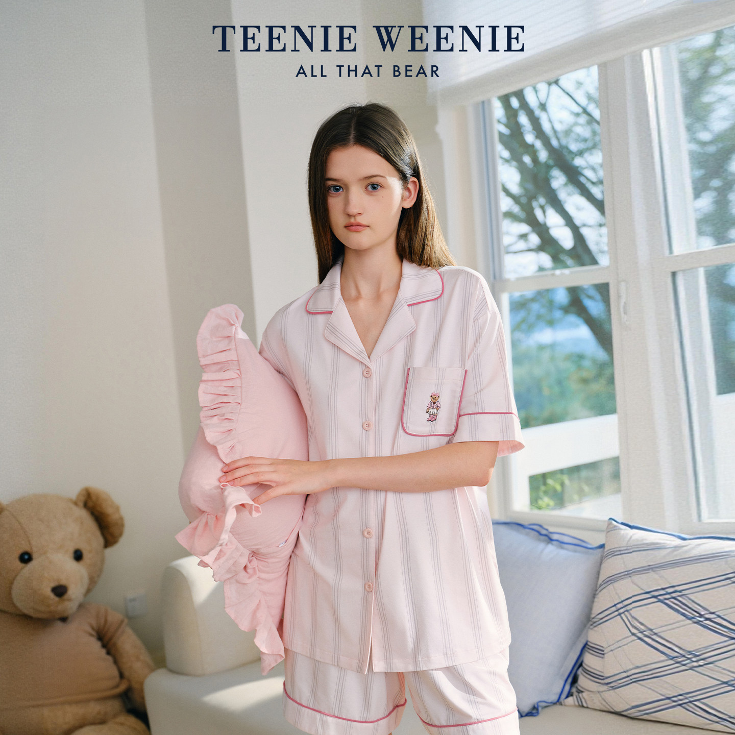 TeenieWeenie小熊睡衣女款2026新款夏季凉感莫代尔棉
