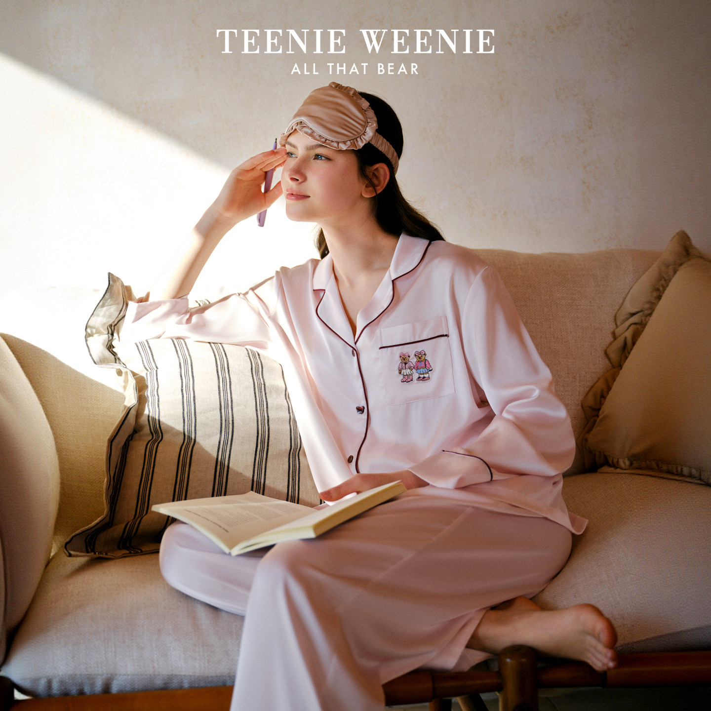TeenieWeenie小熊冰丝睡衣女春夏新款凉感舒适可外穿家居