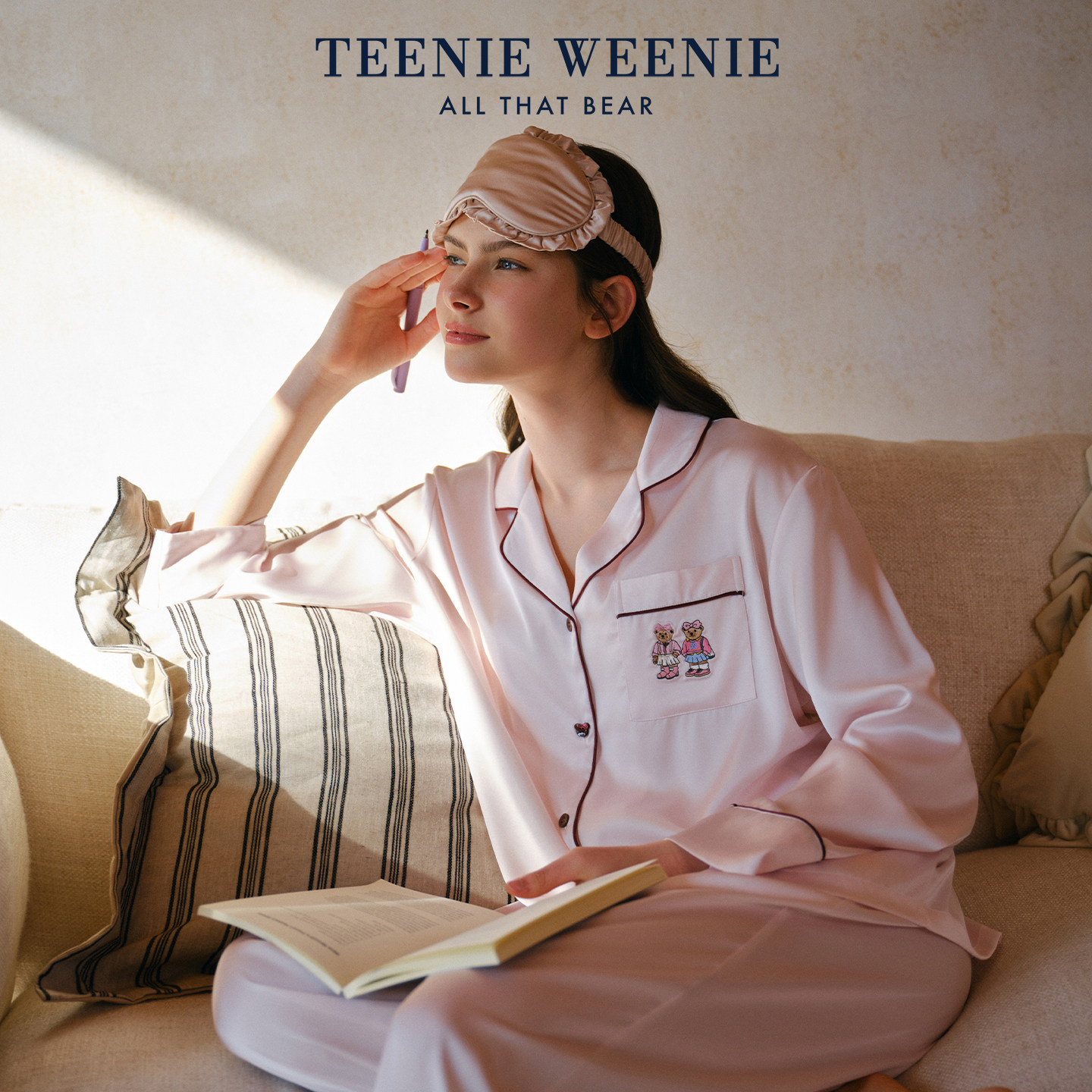 TeenieWeenie小熊冰丝睡衣女款夏季2026新款凉感绸缎
