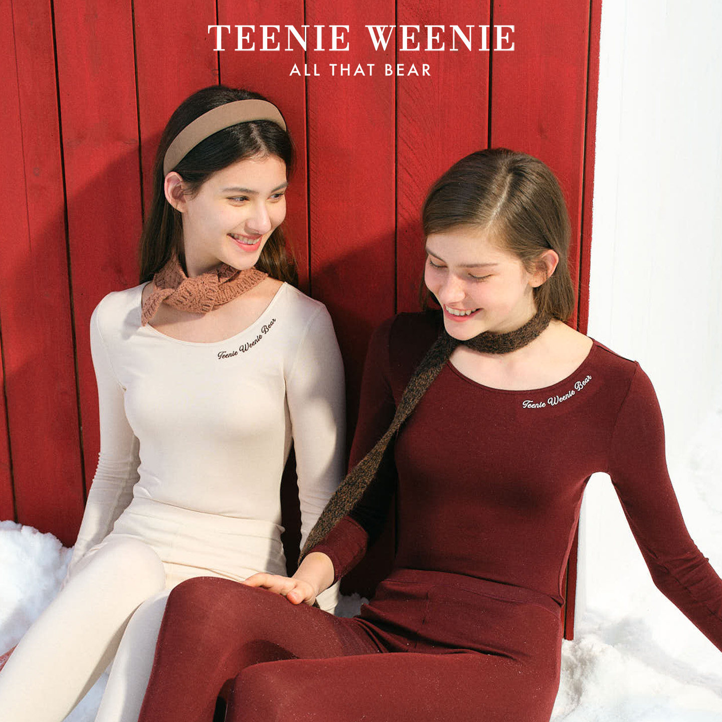 TeenieWeenie小熊蚕丝保暖内衣套装衣女加厚男秋衣秋裤2025年新款