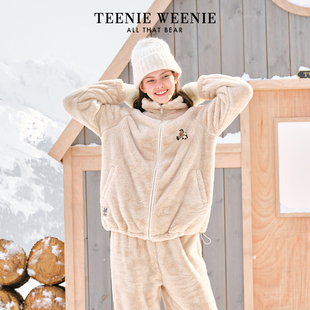 TeenieWeenie睡衣秋女款 女士家居服珊瑚绒冬天保暖加绒 厚2025新款
