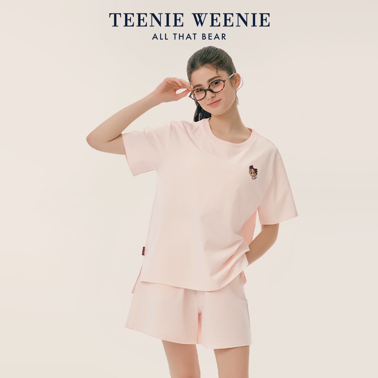 TeenieWeenie小熊睡衣女2026新款夏季凉感短袖刺绣全